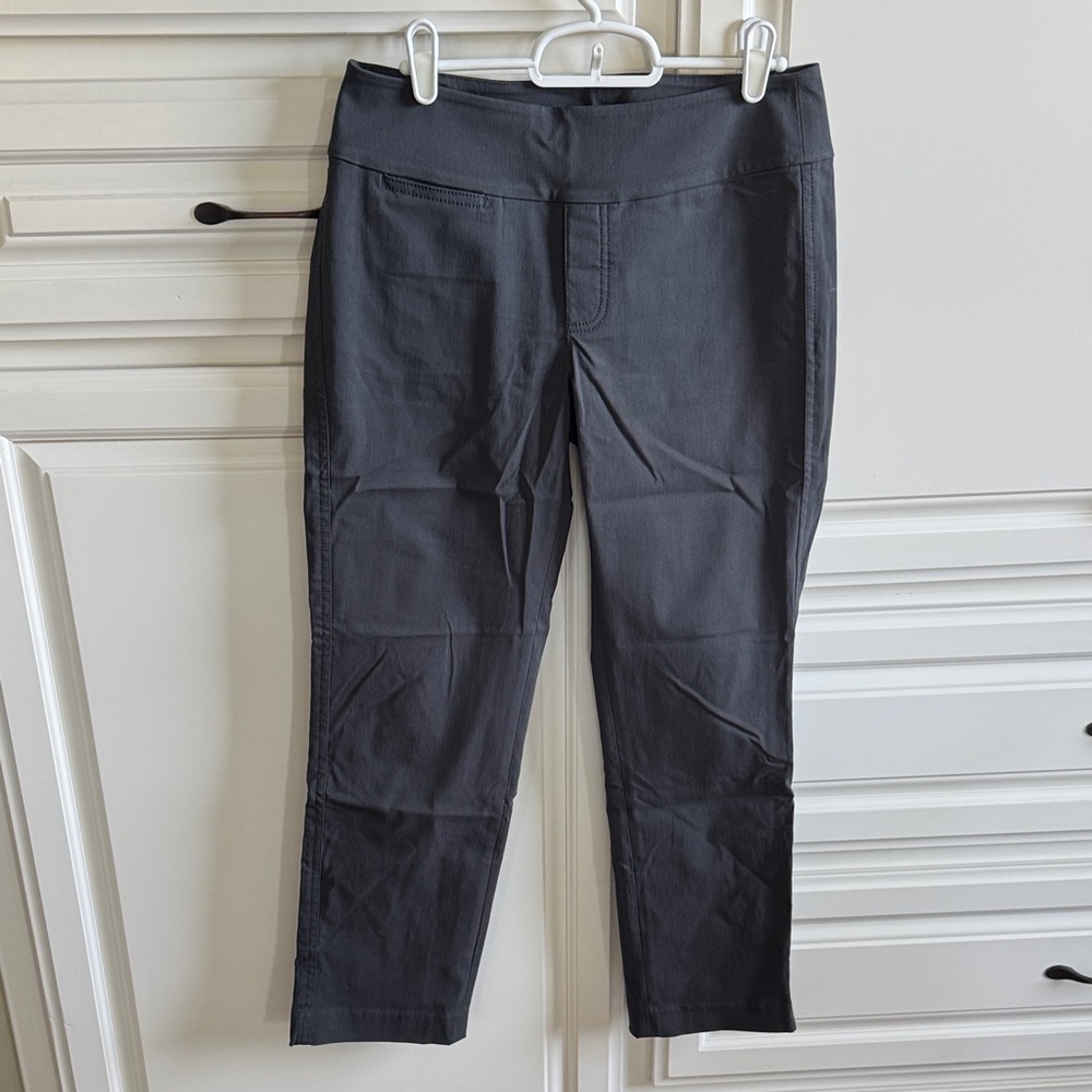 NIC+ZOE Grey Pull On Cropped Trousers